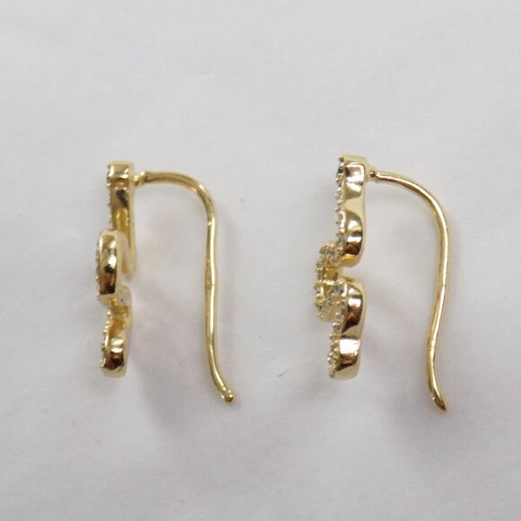 new in box! gold snake ear climbers serpent ear crawlers pave brat so Julia - Picture 5 of 5